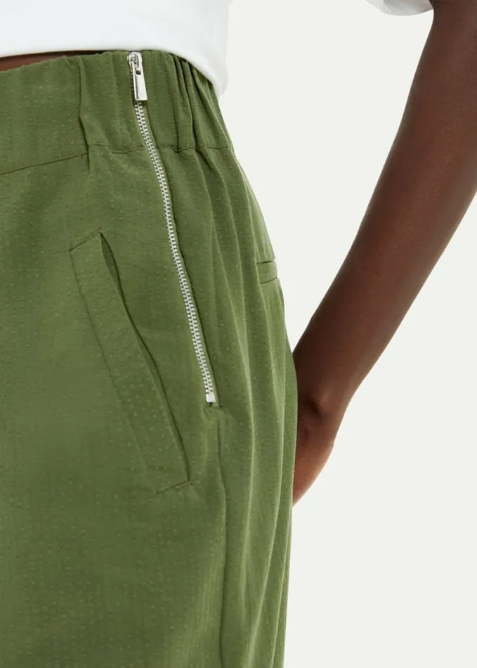 Whistles Jade Side Zip Trouser Khaki Women Pants