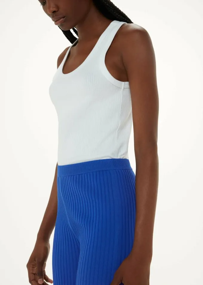 Whistles Knitted Kick Flare Trouser Blue Women Pants
