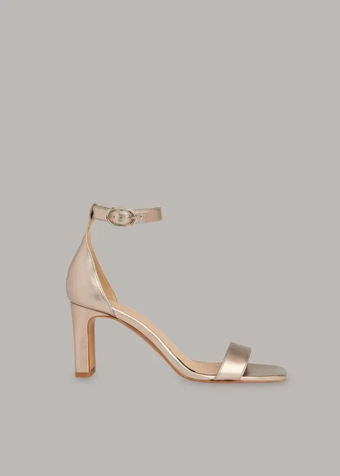 Whistles Lena Heeled Sandal Pewter Women Heels