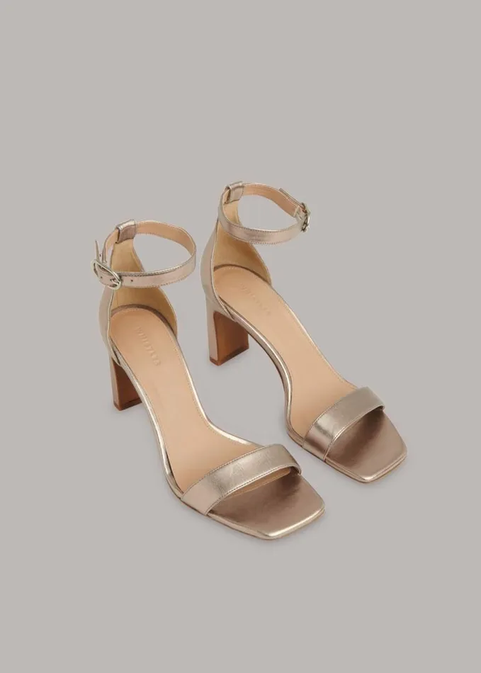 Whistles Lena Heeled Sandal Pewter Women Heels