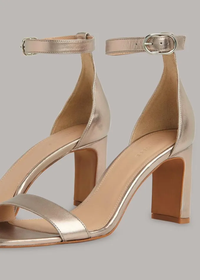 Whistles Lena Heeled Sandal Pewter Women Heels