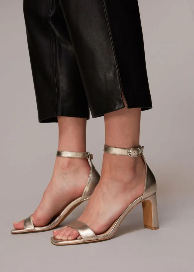 Whistles Lena Heeled Sandal Pewter Women Heels