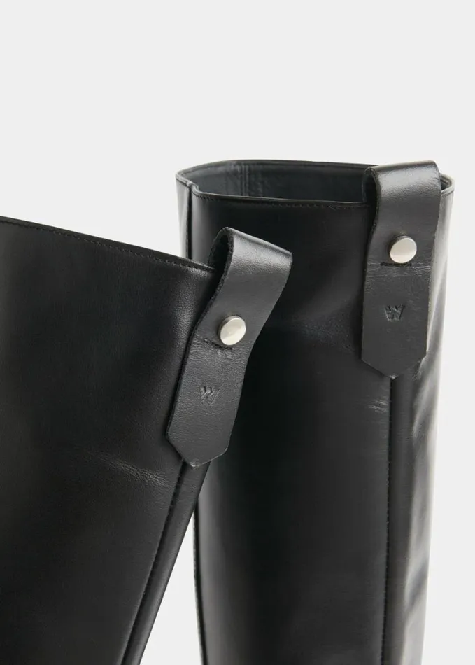 Whistles Maceo Lug Sole Knee High Boot Black Women Boots