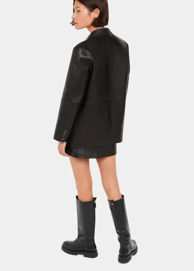 Whistles Maceo Lug Sole Knee High Boot Black Women Boots