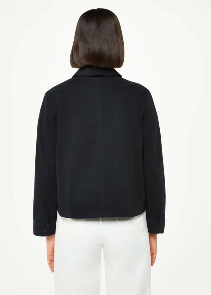 Whistles Marie Casual Jacket Washed Black Women Coats and Jackets