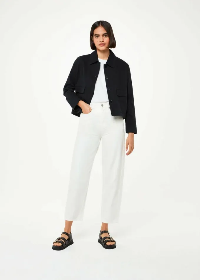 Whistles Marie Casual Jacket Washed Black Women Coats and Jackets