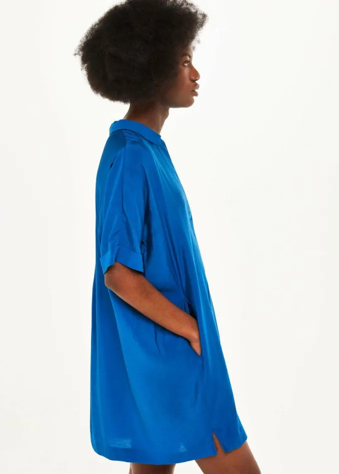 Whistles Melanie Relaxed Shirt Dress Blue Women Dresses