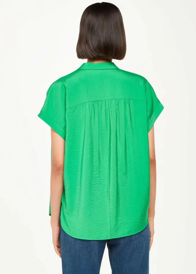 Whistles Nicola Button Through Shirt Green Women Tops