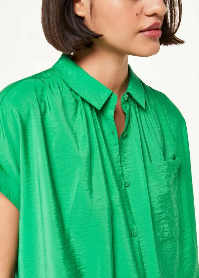 Whistles Nicola Button Through Shirt Green Women Tops