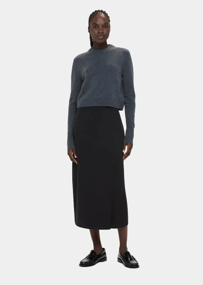Whistles Olivia Wrap Skirt Black Women Skirts