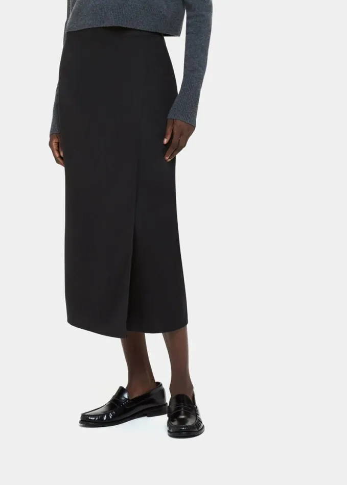 Whistles Olivia Wrap Skirt Black Women Skirts