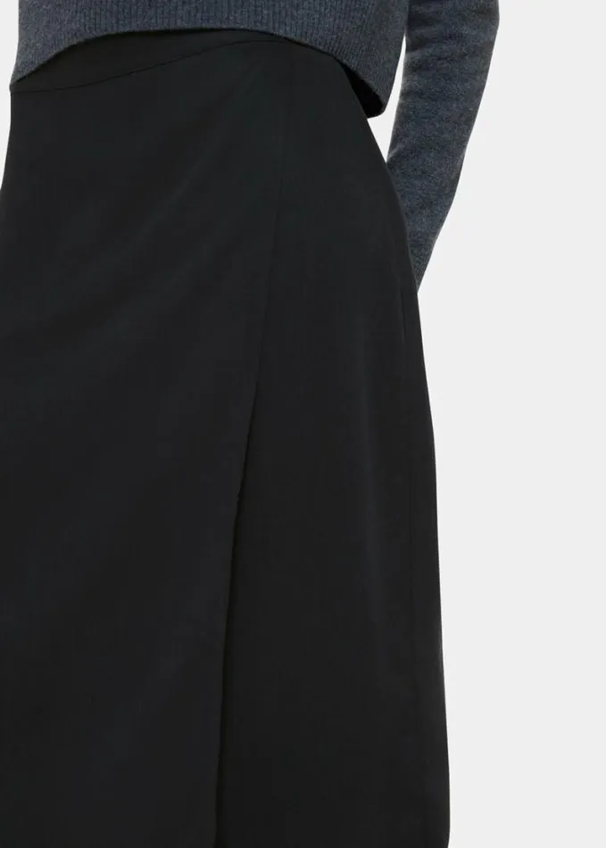 Whistles Olivia Wrap Skirt Black Women Skirts
