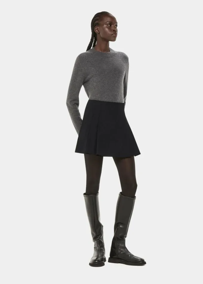 Whistles Pleated Mini Skirt Black Women Skirts