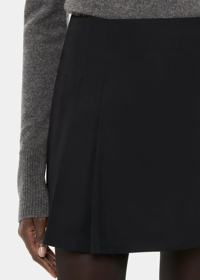 Whistles Pleated Mini Skirt Black Women Skirts