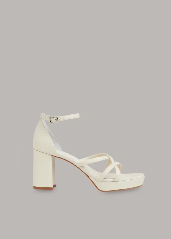 Whistles Selene Platform Heeled Sandal Beige Women Heels