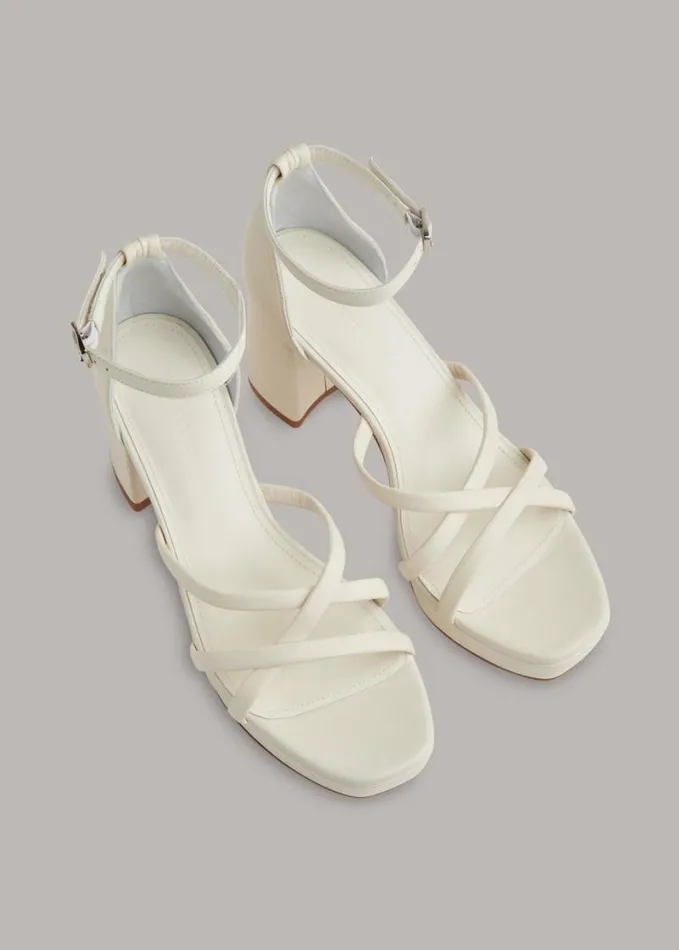 Whistles Selene Platform Heeled Sandal Beige Women Heels