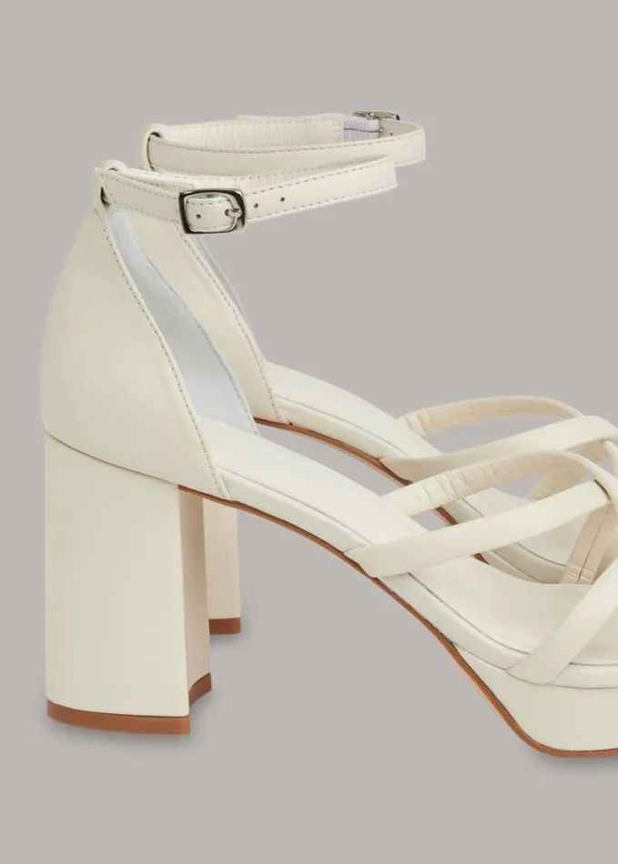 Whistles Selene Platform Heeled Sandal Beige Women Heels