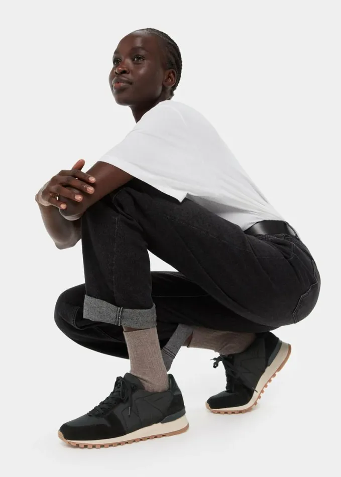 Whistles Silas Padded Runner Black Women Sneakers