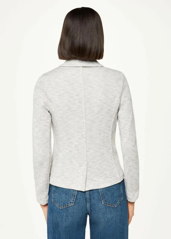 Whistles Slim Jersey Jacket Grey Women Coats and Jackets
