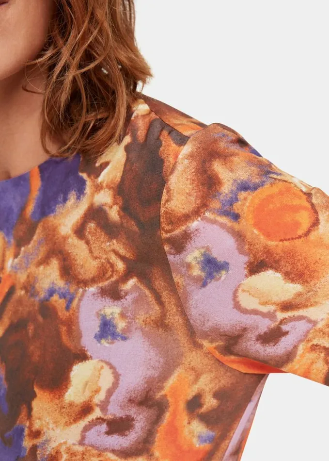 Whistles Sprayed Texture Silk Dress Multicolour Women Dresses