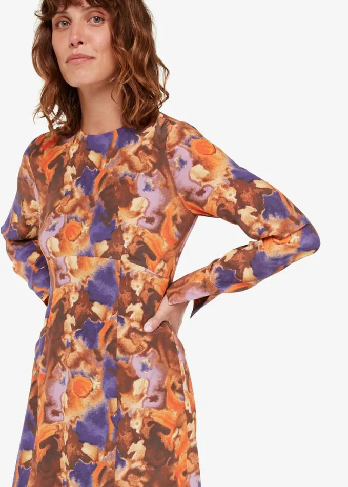 Whistles Sprayed Texture Silk Dress Multicolour Women Dresses