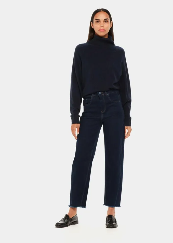 Whistles Stretch Barrel Leg Jean Dark Denim Women Pants