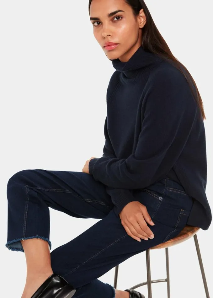 Whistles Stretch Barrel Leg Jean Dark Denim Women Pants