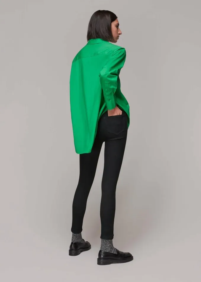Whistles Stretch Sculpted Skinny Jean Solid Black Women Jeans