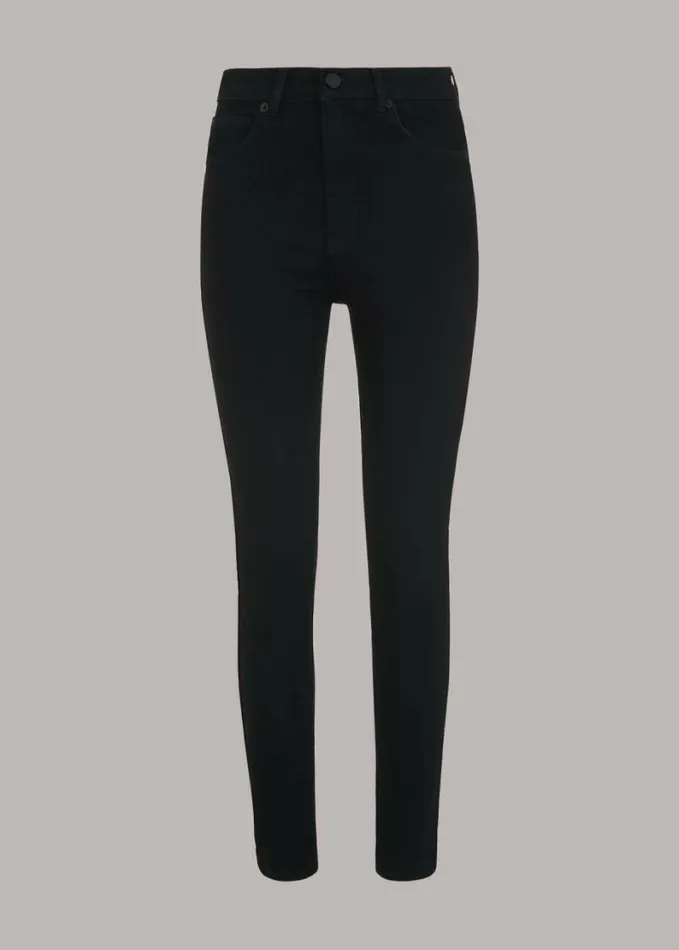 Whistles Stretch Sculpted Skinny Jean Solid Black Women Jeans