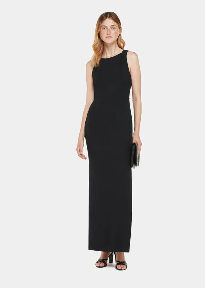 Whistles Tie Back Maxi Dress Black Women Dresses