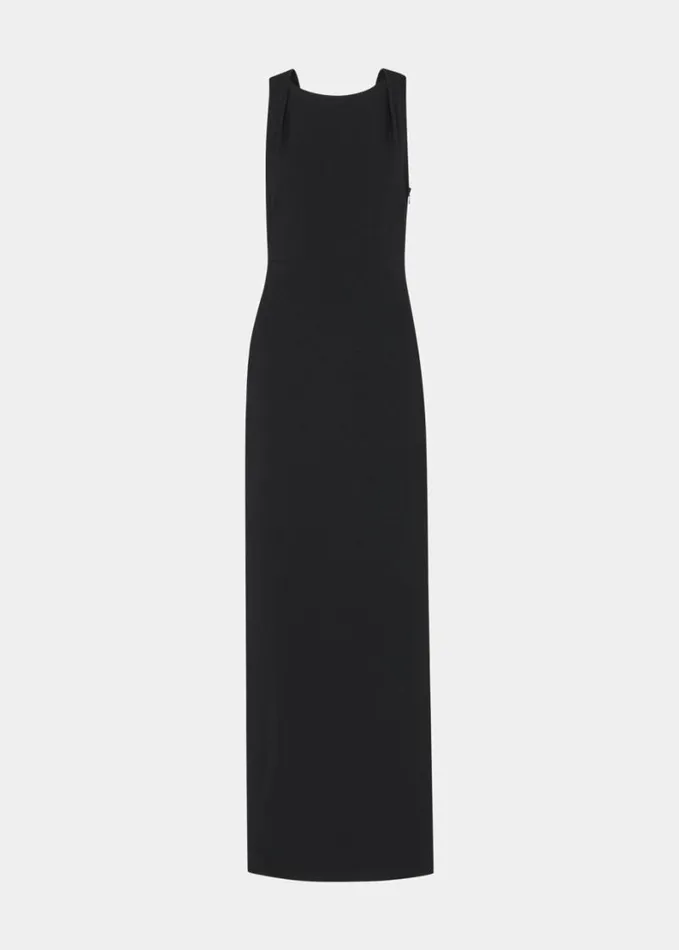 Whistles Tie Back Maxi Dress Black Women Dresses