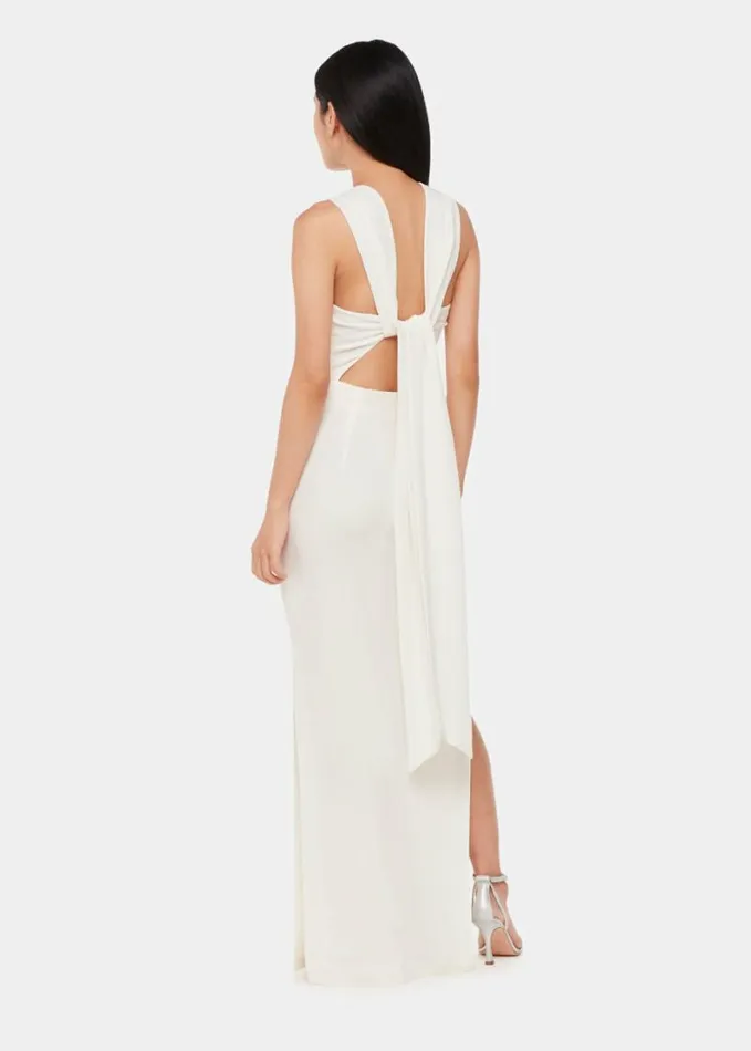 Whistles Tie Back Maxi Dress Ivory Women Dresses