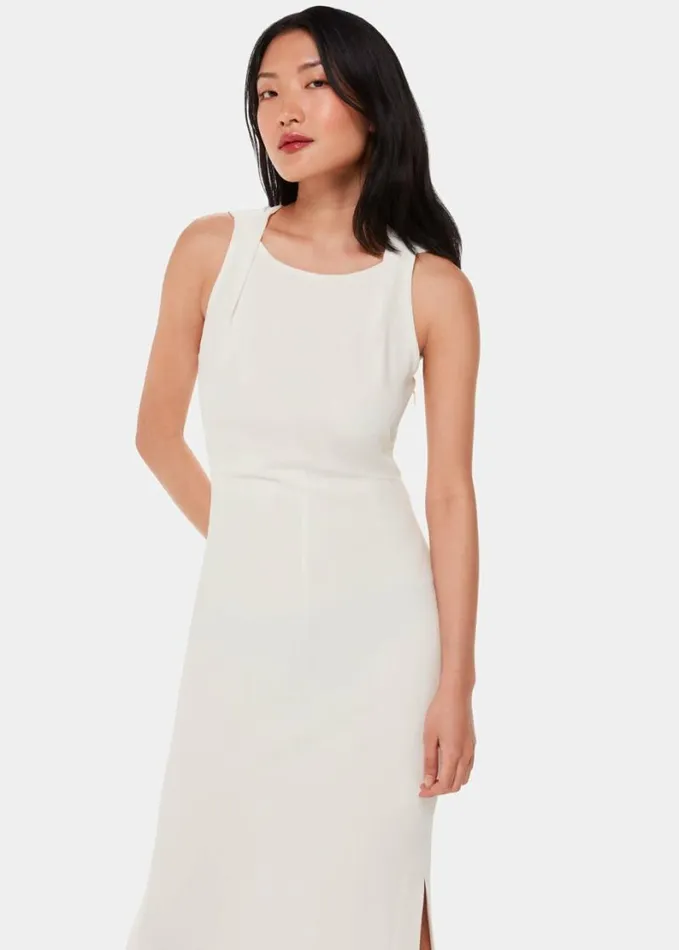 Whistles Tie Back Maxi Dress Ivory Women Dresses