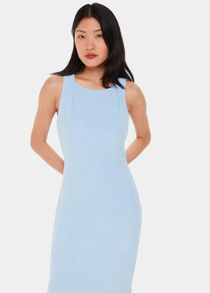 Whistles Tie Back Maxi Dress Pale Blue Women Dresses
