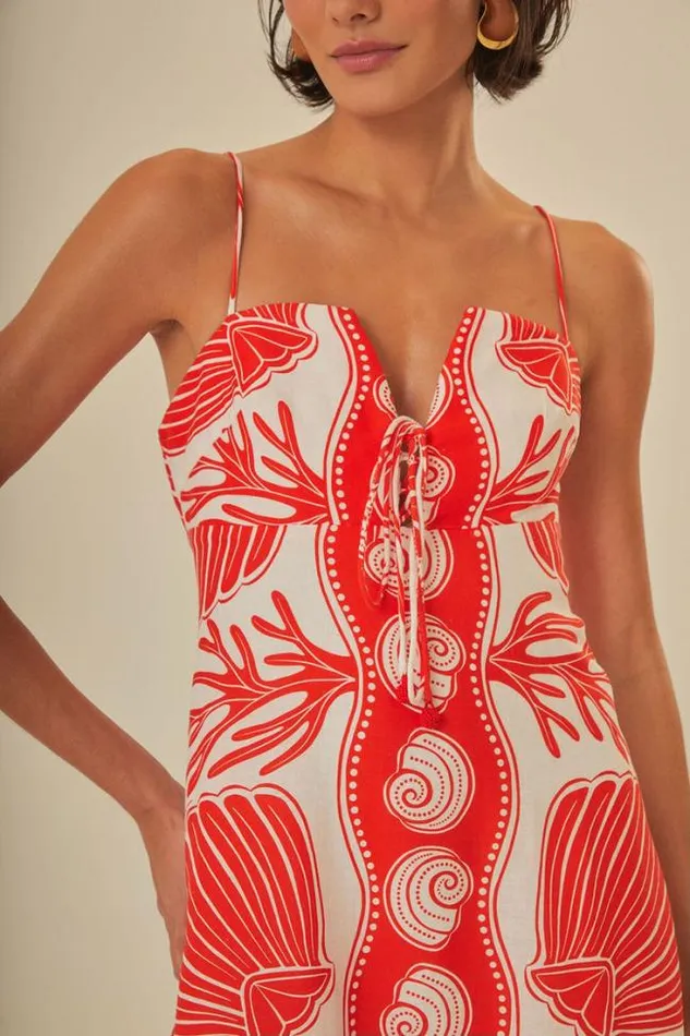 White Ainika Shell Lenzing Ecovero Euroflax Maxi Dress Women FARM Rio Maxi Dresses