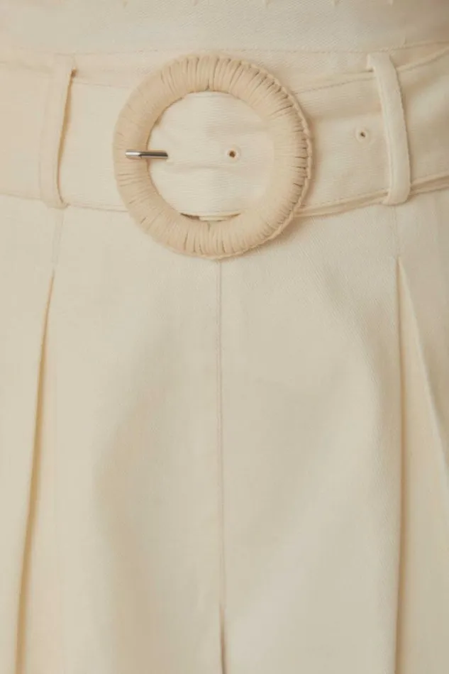 White Festone Belted Shorts Women FARM Rio Shorts