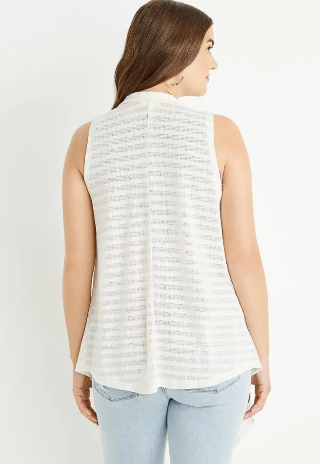 White Pocket Duster Vest Women Maurices Tops