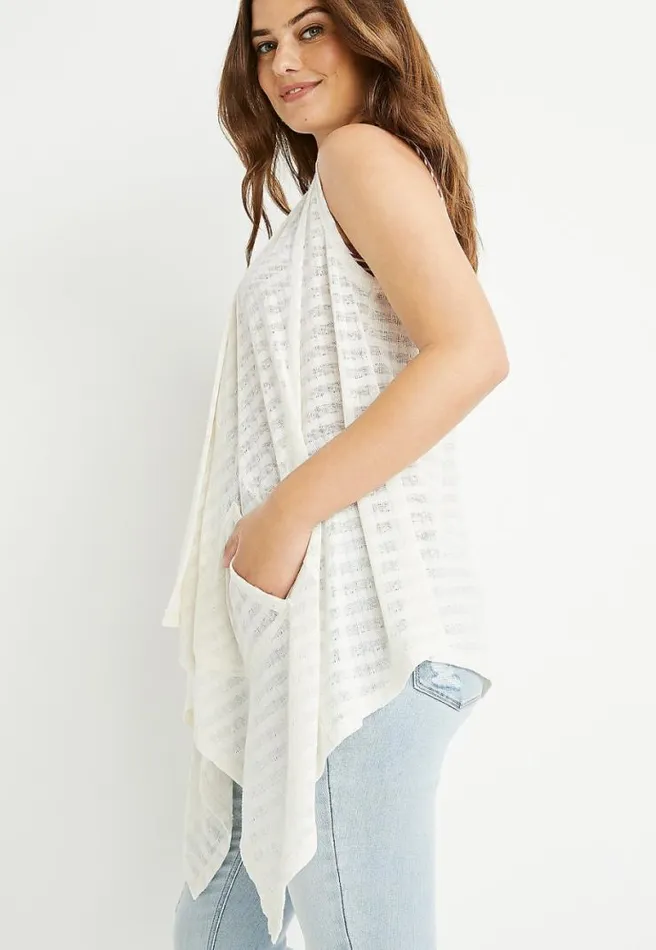 White Pocket Duster Vest Women Maurices Tops