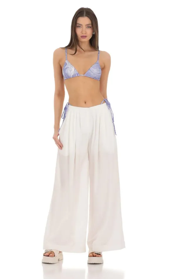 Wide Leg Pants White Women LUCY IN THE SKY Pants