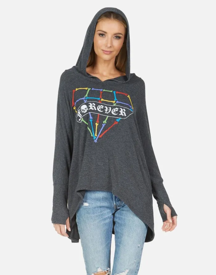 Wilma Bone Diamond Heather Black Women Lauren Moshi Hoodies