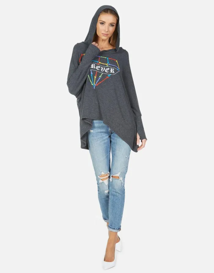 Wilma Bone Diamond Heather Black Women Lauren Moshi Hoodies