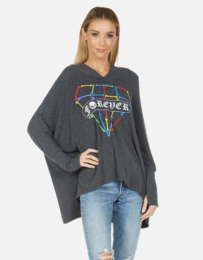 Wilma Bone Diamond Heather Black Women Lauren Moshi Hoodies