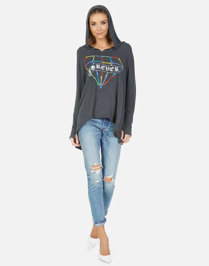 Wilma Bone Diamond Heather Black Women Lauren Moshi Hoodies