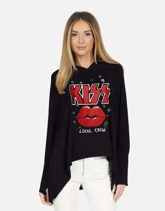 Wilma X KISS Local Crew Black Women Lauren Moshi Hoodies