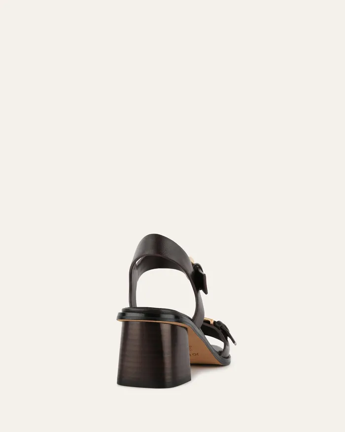 Winona mid heel sandals cacao leather MID SANDALS jomercer Women