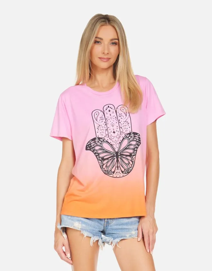 Wolf Butterfly Hamsa Tropical Sunset Women Lauren Moshi Short Sleeve