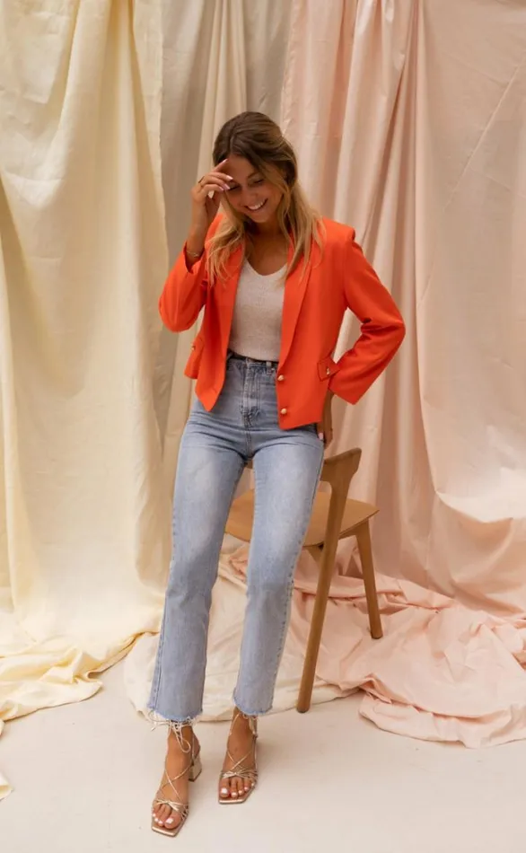Women039s Clothing Blazers Easy Clothes Orange Estella Blazer