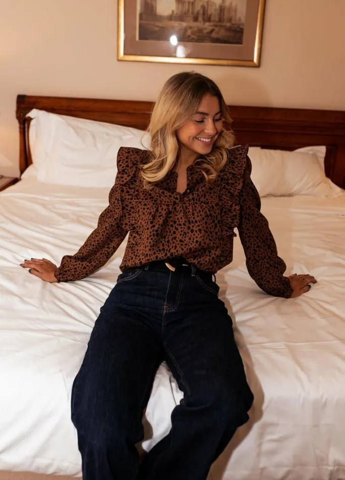 Women039s Clothing Blouses Easy Clothes Brick Neyla Leopard Print Blouse