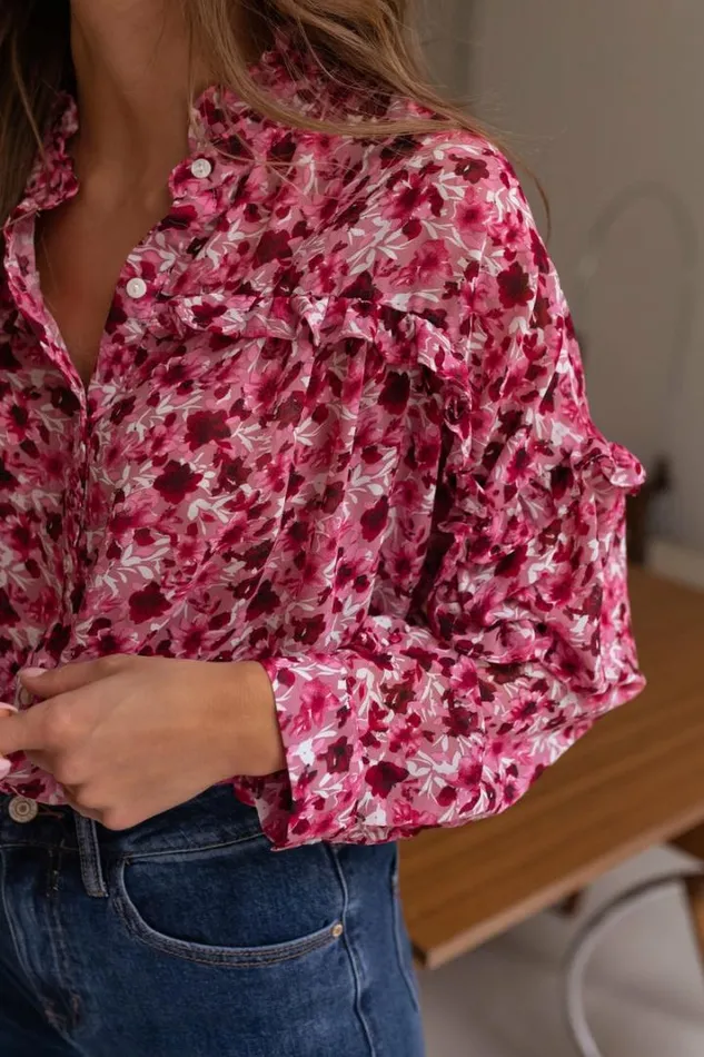 Women039s Clothing Blouses Easy Clothes Ogda Pink Blouse With Flowers