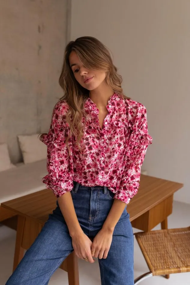Women039s Clothing Blouses Easy Clothes Ogda Pink Blouse With Flowers